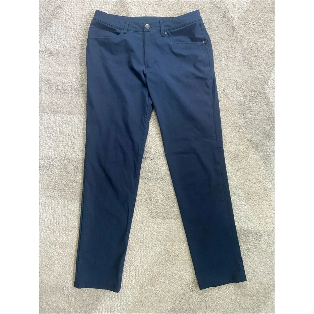 Men's Lululemon ABC 5 pocket Pants Navy Warpstreme